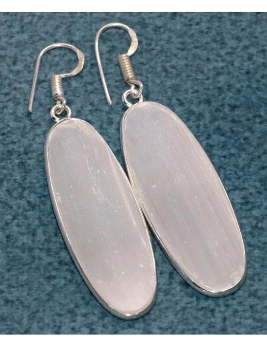 Earth Art hand crafted artisan Jewelry - Selenite silver earrings